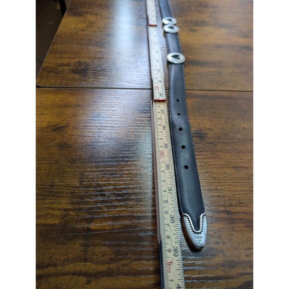 Brighton Rodeo Heart Grommet Belt Black Leather • Engraved Silver Buckle • Style main image 4